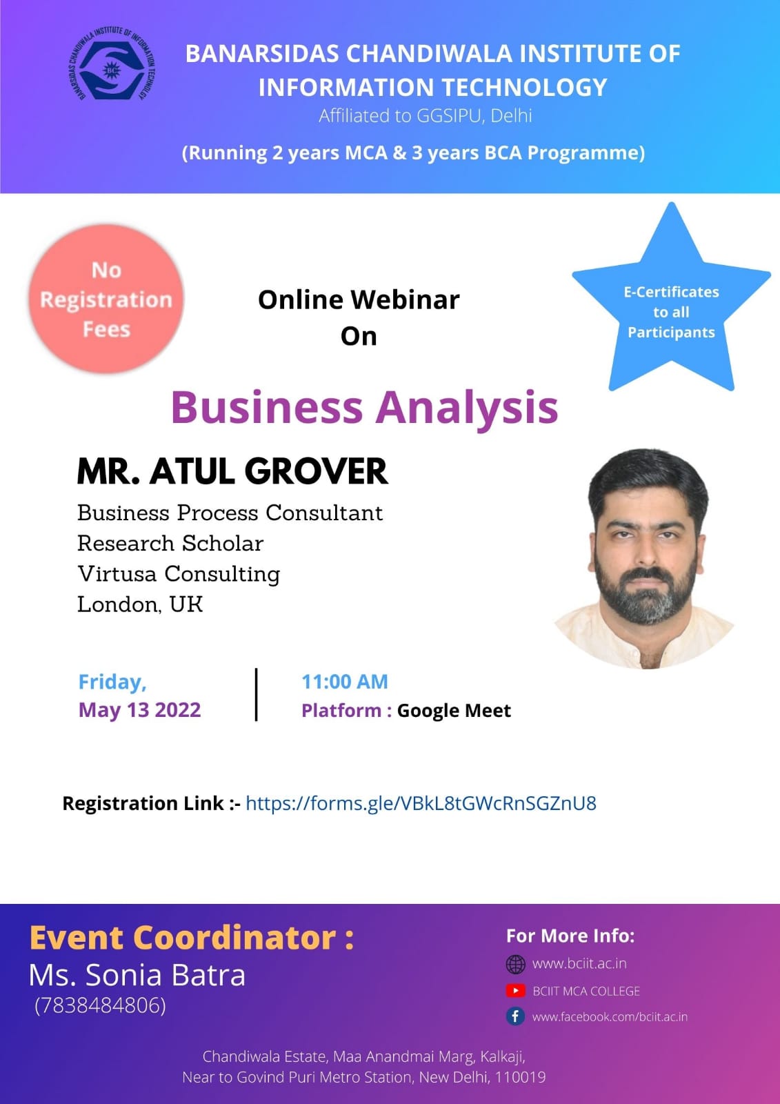 Online Webinar on Business Analysis