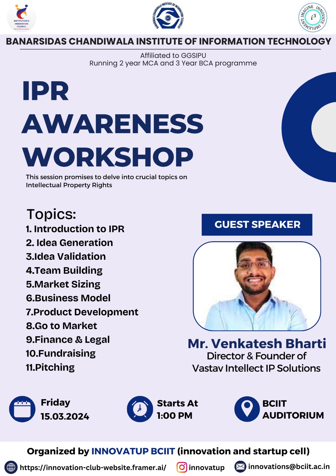 IPR Awareness Workshop March 15th 2024
